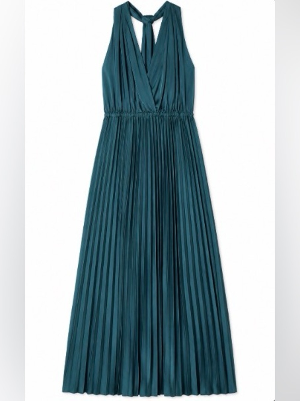 Versatile Oasis Teal Pleated Maxi Dress - Size 10